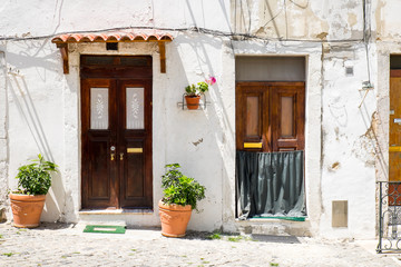 Fototapeta na wymiar Two entrance doors in Lisbon
