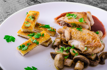 Chicken breast with red wine