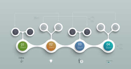 Obraz premium Simply infographic step by step template