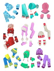 Hats, scarves and mittens for little girls