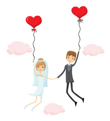 Obraz premium Свадебное фото, жених и невеста в любви, вектор