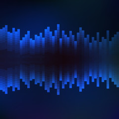 Abstract background, blue music equalizer