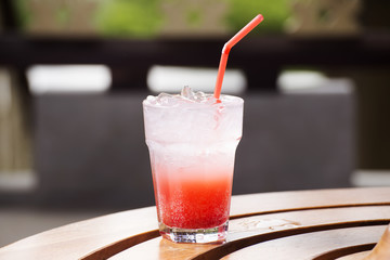 Strawberry soda juice cocktail