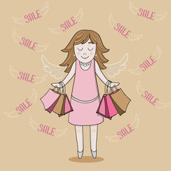 girl with sale bags