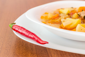 Hungarian goulash (gulyas) soup