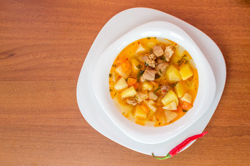 Hungarian goulash (gulyas) soup