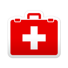 Obraz premium Pegatina simbolo rojo botiquin