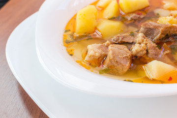 Hungarian goulash (gulyas) soup