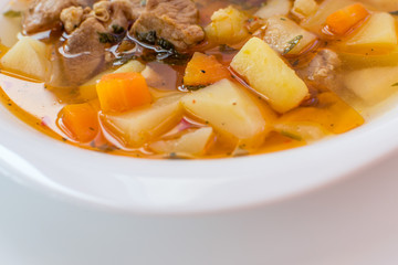 Hungarian goulash (gulyas) soup