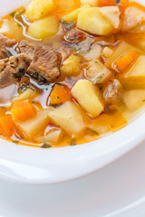 Hungarian goulash (gulyas) soup