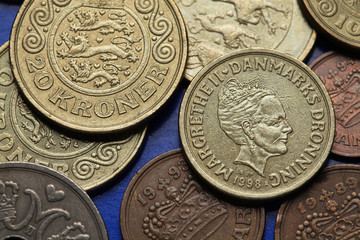 Naklejka premium Coins of Denmark