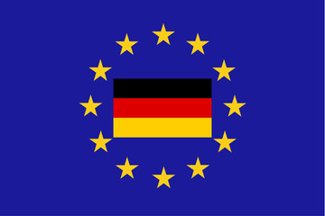 Vector flag of EU with Germany