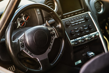 Interior of the sports car