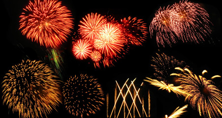 Colorful and vibrant fireworks