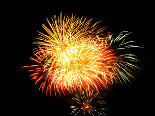 Colorful and vibrant fireworks