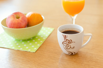 coffe juice breakfast