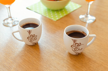 coffe juice breakfast for two