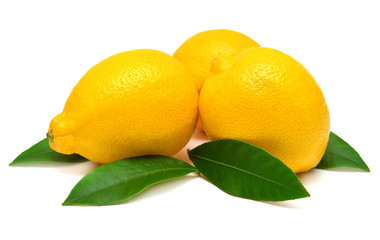 Lemons with leaves