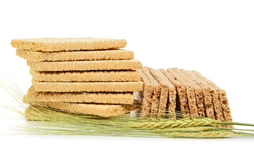 Crispbread and  wheat ear