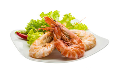 Boiled king prawns