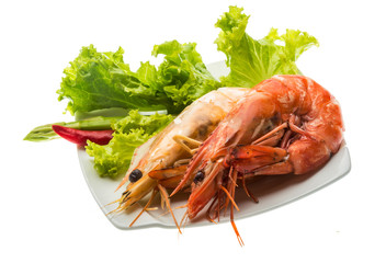 Boiled king prawns