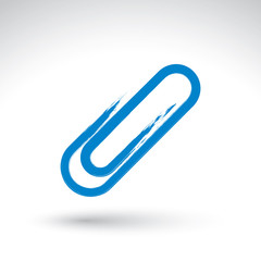 Hand drawn simple vector attachment icon, brush drawing realisti