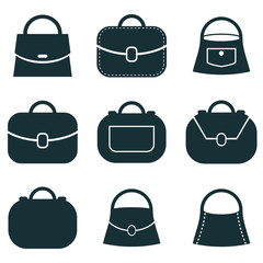 Bag vector icons set, symbols collection.