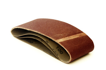 A sanding paper ribbon isolated on a white background