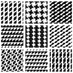 Set of grate seamless patterns with geometric figures, ornamenta
