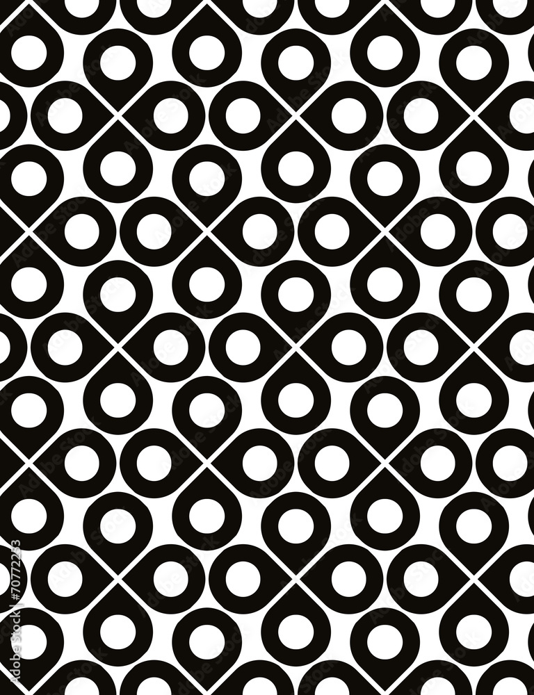 Poster black and white vector ornamental seamless pattern with drops an