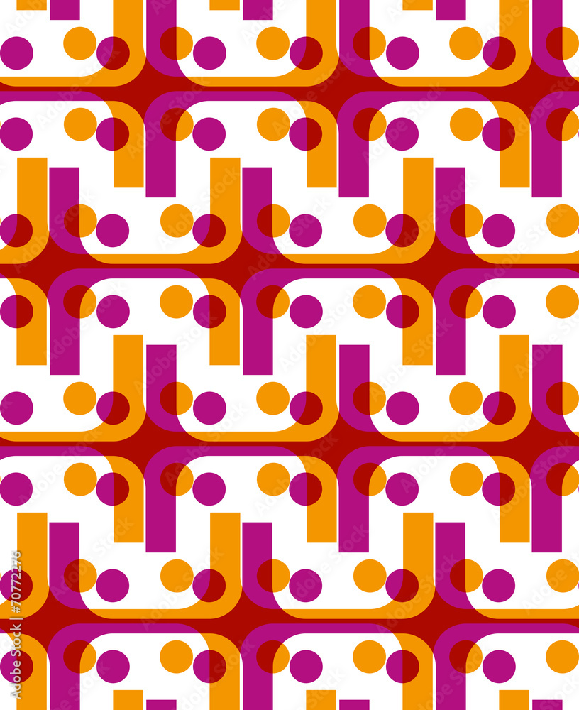 Poster bright dotted seamless pattern with red and yellow dots and line