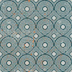 Fototapeta premium Vintage geometric seamless background, old vector repeat pattern