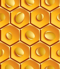 Bright geometric yellow segmented background, gold decorative ho