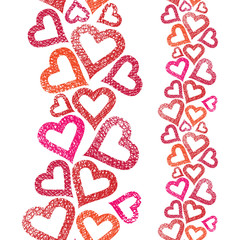 Hearts seamless pattern, vertical composition, Love theme seamle