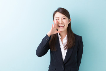 励ます女性　ビジネス