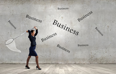Businesswoman with hoop