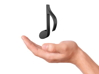 music note 3D. Isolated on white background