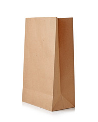 Brown paper bag isolated over white background