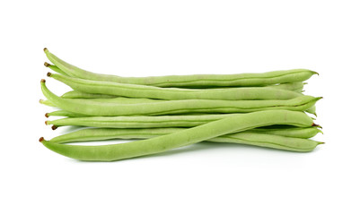 green beans on white background