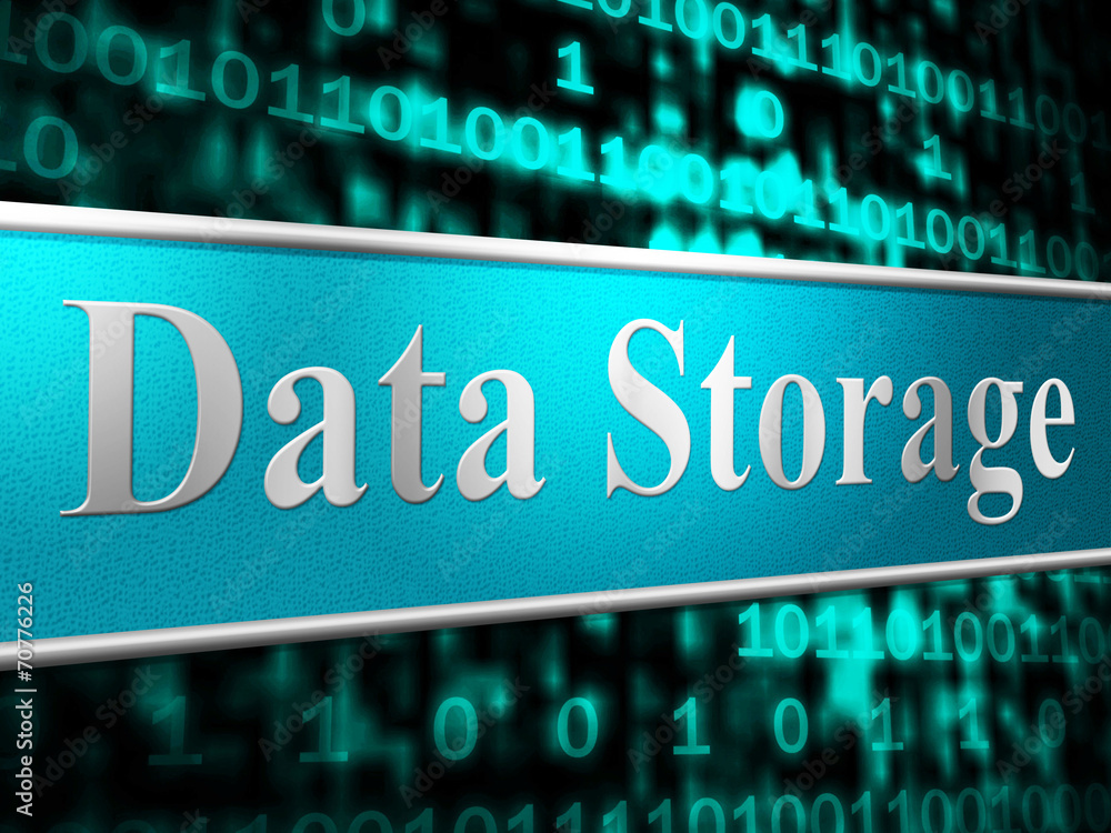 Poster data storage shows hardware datacenter and server