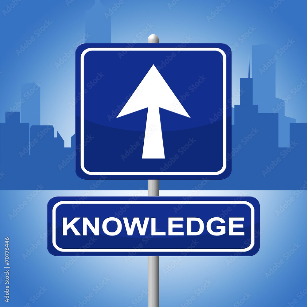 Poster knowledge sign shows arrows signboard and faq