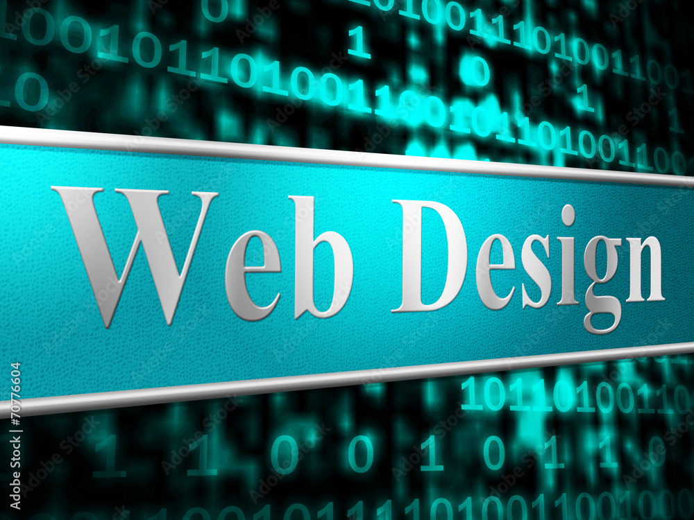 Poster web design indicates websites www and website