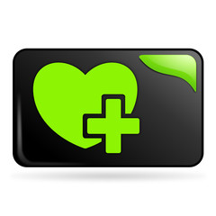 Obraz premium ajouter aux favoris sur bouton web rectangle vert