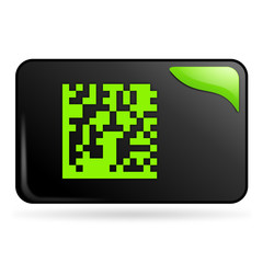 flash code sur bouton web rectangle vert - obrazy, fototapety, plakaty