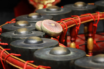 Thai musical instrument ,Gong Instrument for rhythm( select focu