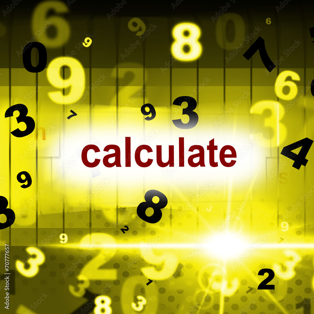 Poster calculate counting shows one two three and calculation