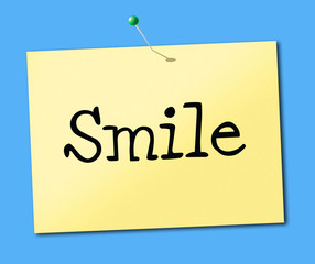 Smiling Smile Indicates Placard Emotions And Positive