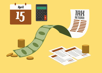 Tax return concept. flat design. vector illustration