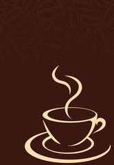 coffee cup and coffee beans