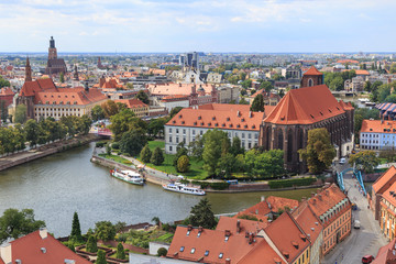 Wrocław, widok z wieży katedry - obrazy, fototapety, plakaty